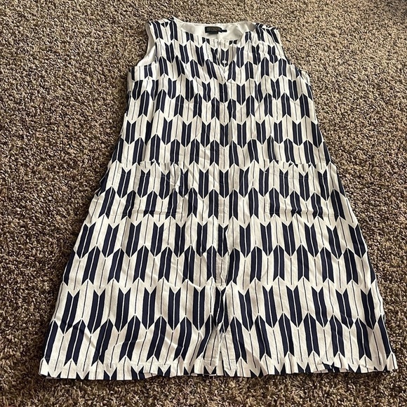 Vintage look Pendleton Flora Women's Dress Indigo Arrow Stripe - Picture 2 of 9